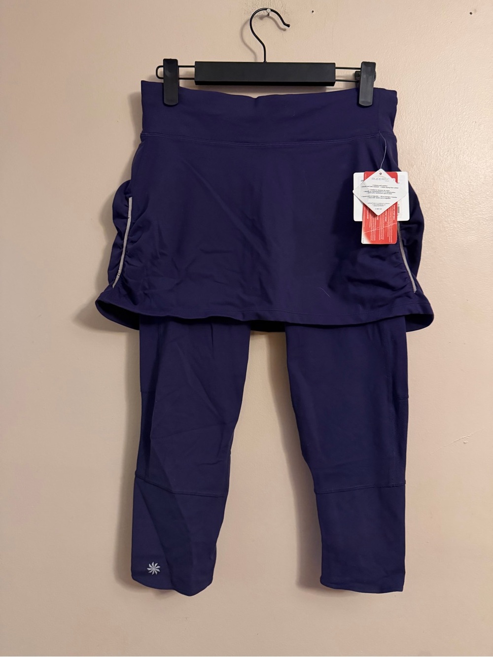 Performance Skirted Capri Leggings in Navy Blue